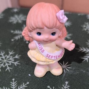 Miss September Figurine with Yellow Dress By Russ